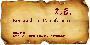 Korcsmár Benjámin névjegykártya